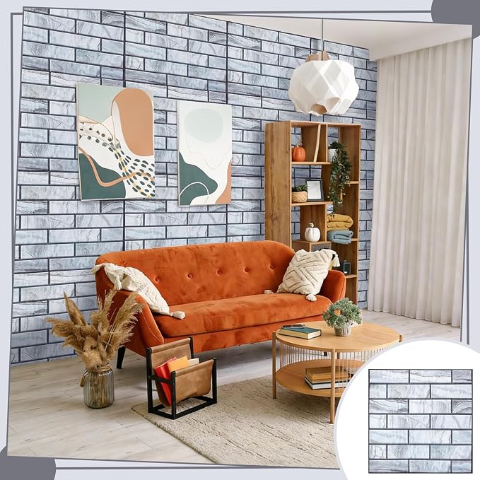 12PCS 3D Wall Panels Peel and Stick Foam Faux Brick Wall Panels, Self-Adhesive - Image 4