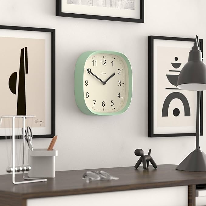 JONES CLOCKS® Sprite wall Clock | Modern Retro Rounded Square Clock | 10 inch | - Image 5