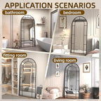Arched Full Length Mirror, Oversized Floor Length Standing Mirrors, Large Body - Image 9