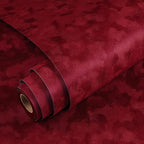 YENHOME 30"X118" Red Velvet Fabric Wallpaper Textured Vintage Velvet Peel and by Yenhome