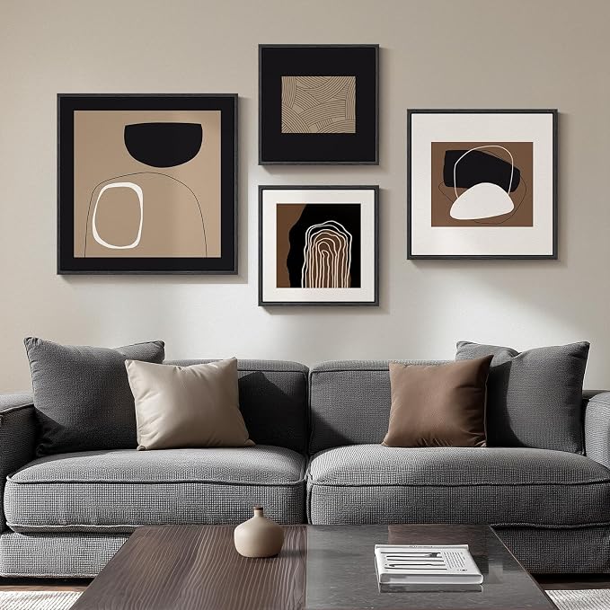 Framed Neutral Abstract Wall Art - Image 2