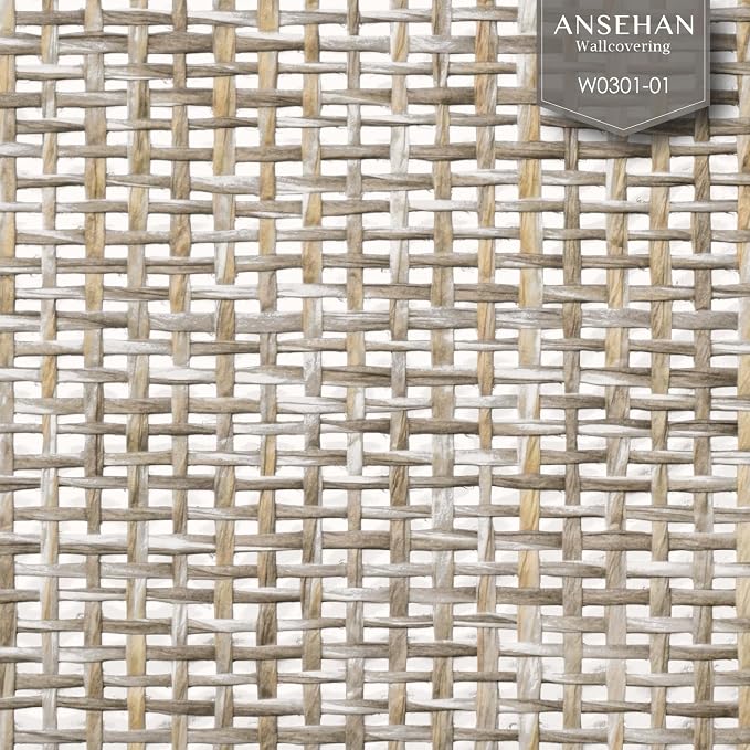 Ansehan Wallcovering W030101 Envy Collection 36" W x 8 Yard L, Natural Paper - Image 2
