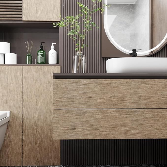 Decotalk Grass Cloth Wallpaper Peel and Stick Grasscloth Wallpaper Wall Cover - Image 2
