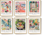 Framed Matisse Wall Art for Living Room, 6 Pieces Abstract Colorful Canvas by Cuspin