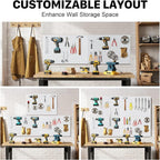 Peg Board, 3 Pack Metal Pegboard Panels White Pegboards Wall Organizer - Image 8