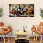 AIYISU Abstract Kitchen Wall Art Geometric Wall Decor Red Wine Glass Fruits - Image 8