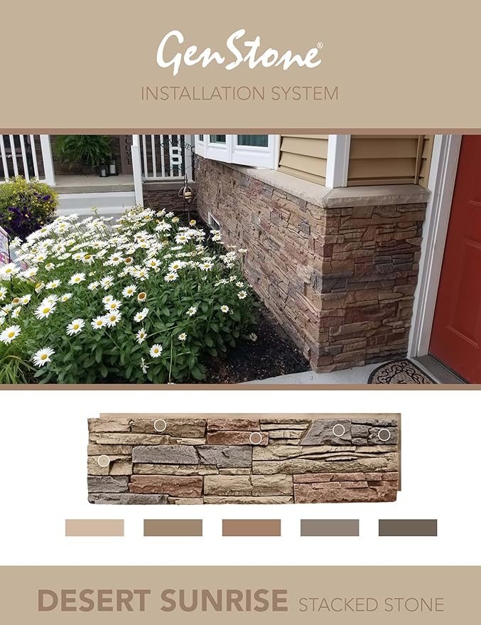 GenStone Faux Stacked Stone 90 Degree Outside Corner Panel 22.5" x 12" in - Image 9