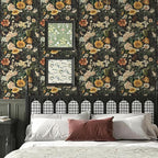 Livebor Floral Peel and Stick Wallpaper Black Floral Contact Paper 16.9"x118.1" - Image 2