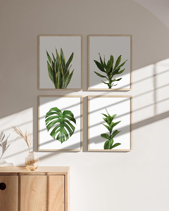Plant Photo Set of 4-8x10 Framed Beige - Image 5
