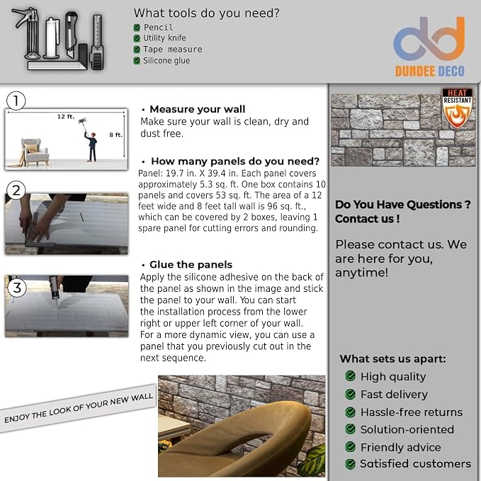 Dundee Deco 3D Wall Panels Faux Brick - Image 7