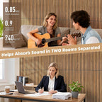 TO-TH Wood-Look Sound Panels, 4 Pack 47.2” x 23.6” Soundproof Wall Panels - Image 4