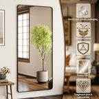 BEAUTYPEAK Black Full Length Mirror, Suitable - Image 3