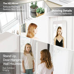 SCWF-GZ 57x20 Door Hanging Full Length Mirror, Floor or Wall Mounted Metal - Image 9