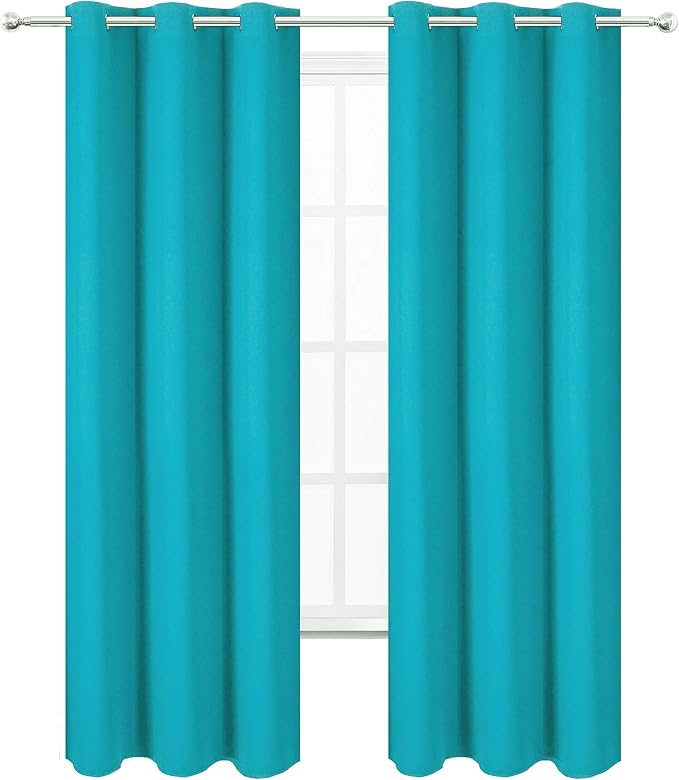 LEMOMO Teal Thermal Blackout Curtains/42 x 95 Inch/Set of 2 Panels Room - Image 2