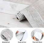 Wenmer Grey Wood Shiplap Peel and Stick Wallpaper - Image 7