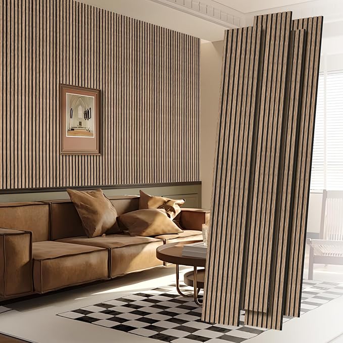 RITOLLO 4 Pack Wood Panels for Wall, 92.5"×12.6" Wood Slat Acoustic Panels for by Ritollo