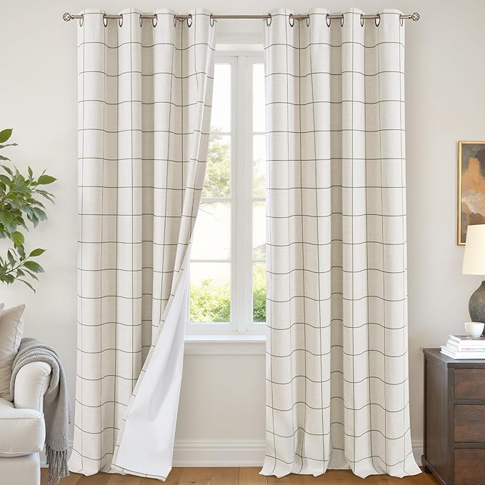 Lajode Plaid Curtains Pattern Printed 90 Inches Long by Lajode