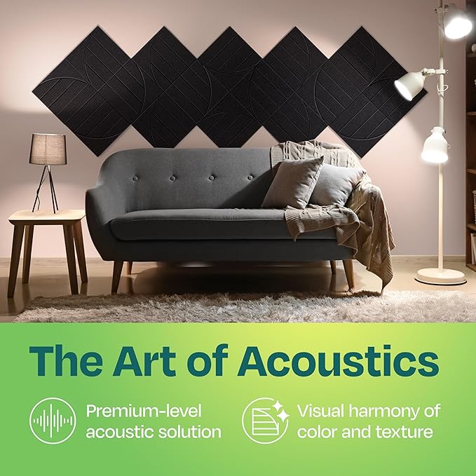 Acoustic Panels 12-Pack Soundproof Wall Panels 12"x12"x0.4" Decorative Sound - Image 2
