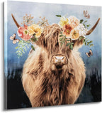 Hand-Painted Highland Cow Canvas Wall Art, Lovely Cow - Image 6