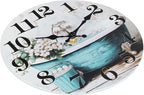 Silent Wall Clocks for Bathroom, Rustic Style Waterproof Glass Wall Clock for - Image 8