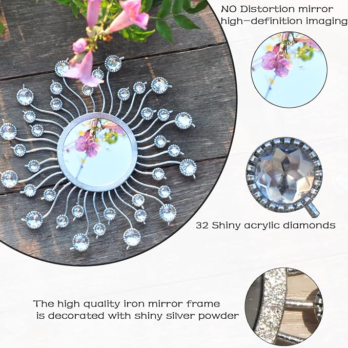 Mirror Wall Decor Metal Sun Mirror Home Decoration Wall Art Decorative Suitable - Image 3