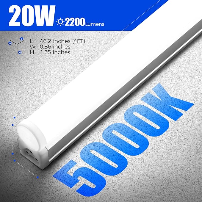 Barrina T5 4FT LED Shop Light, 5000K Daylight White, 20W Utility Light Fixture - Image 7