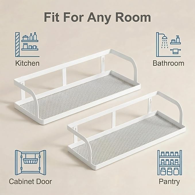 PUSDON 2-Pack 16.5" Extra Long Slim Hollowout Shower Caddy, Wall Mount Spice - Image 6