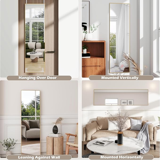 Full Length Door Mirror 14x48, Metal Frame - Image 5