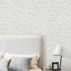 Grey Grasscloth Peel and Stick Wallpaper, Textured Vintage Contact Paper - Image 2