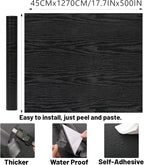 Peel and Stick Wallpaper Black Wood Wall Paper - Image 2