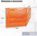 EASEPRES 3 Pocket Mesh Hanging Wall File Organizer, Wall Mounted Mail Paper - Image 2