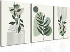 Induslyfe Large Framed Boho Canvas Wall Art Set of 3, Mid Century Modern room by Induslyfe
