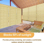 DoubleFill 2 Pcs Bamboo Shades Outdoor Reed Roll up Blinds 48" W x 72" H - Image 6