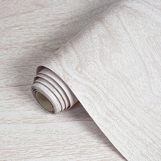 White Wood Contact Paper for Cabinets/Drawers Wood Grain Peel and Stick by VisitTheLativo
