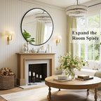Fabuday Black Round Mirror for Wall 26 inch - Image 5