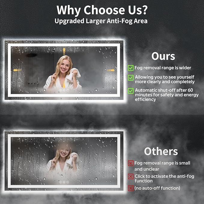 72"x36" LED Bathroom Mirror - Image 3