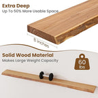 Floating Shelves for Wall Decor, Rustic Solid Elm Wood Live Edge Floating - Image 5