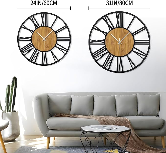 1st owned Wall Clocks for Living Room Decor, Round Silent Little Ticking - Image 3