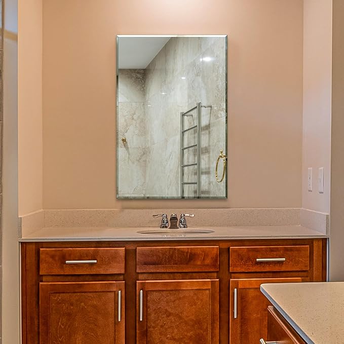 Ruomeng Wall Mirror Beveled Edge Frameless Mirror 24” x 36" Accent Mirror by Ruomeng