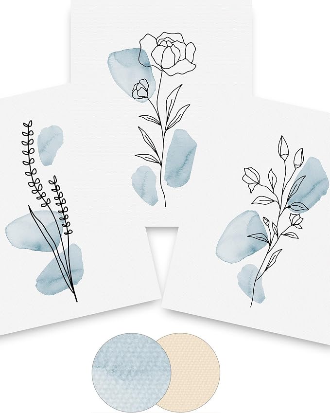 HesenDot Boho Art wall Décor, Botanical Print Set of 3, Abstract Line by HesenDot