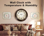 Vintage Wall Clock 13 Inch Quartz Silent Non-Ticking Analog Clock - Image 2