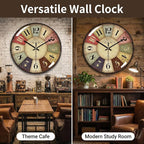 Vintage Wall Clock-12 Retro Rustic Style Quartz Clock, Silent Non-Ticking - Image 4