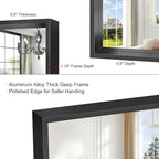 Silver Bathroom Mirror, 42 x 36 Inch Brushed Silver Rectangle Mirror - Image 6