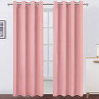 LEMOMO Blackout Curtains 66 x 84 inch/Pink Curtains Set of 2 Panels/Thermal by Lemomo