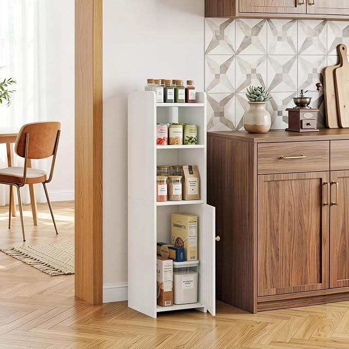Narrow Bathroom Storage Cabinet, 4-Tier Slim Bathroom Organizers - Image 4