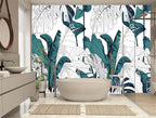 XMPMBM-Modernity Simple Geometrical Banana Leaf Fabric Wallpaper Abstraction - Image 2