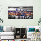 Extra Large Pittsburgh Wall Art Black and White Cityscape Wall Decor Modern - Image 2