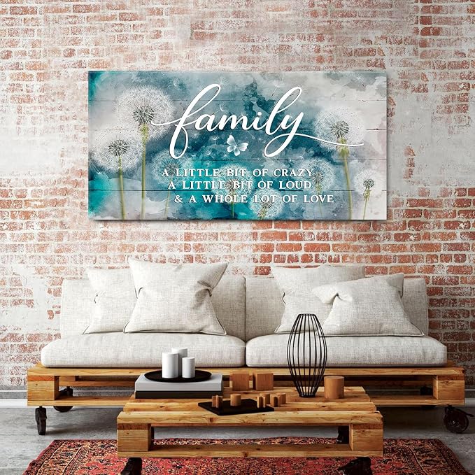 AIYISU Inspirational Family Wall Art Farmhouse Home Decor Dandelion Botanical - Image 2