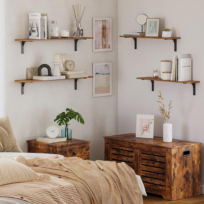 DINZI LVJ Long Wall Shelves, 39.4Inch Wall Mounted Shelves Set of 2, Extra - Image 9