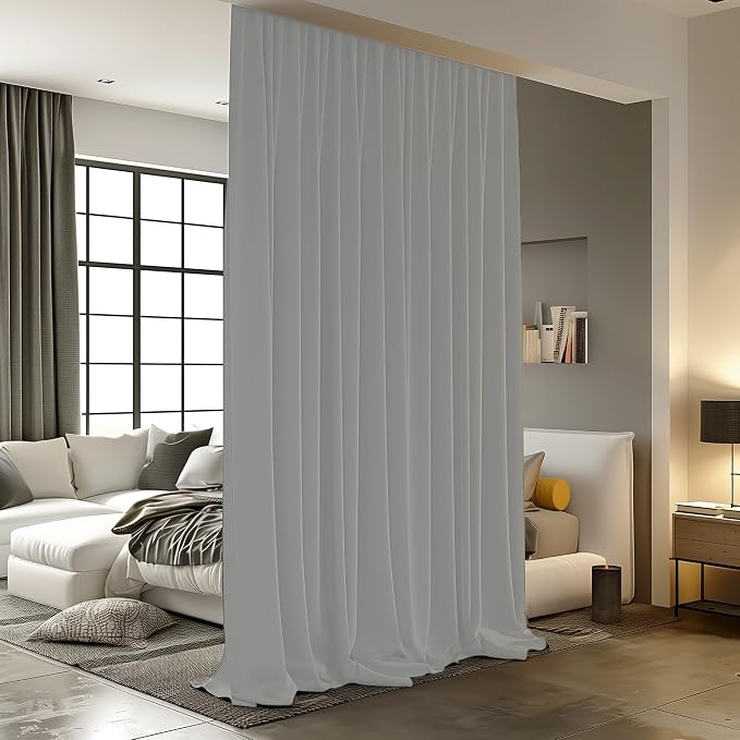 Room Divider Curtains for Ceiling Track Rod, 12.5 ft Wide x 8 ft Tall, 1 Panel by RoomDarkning